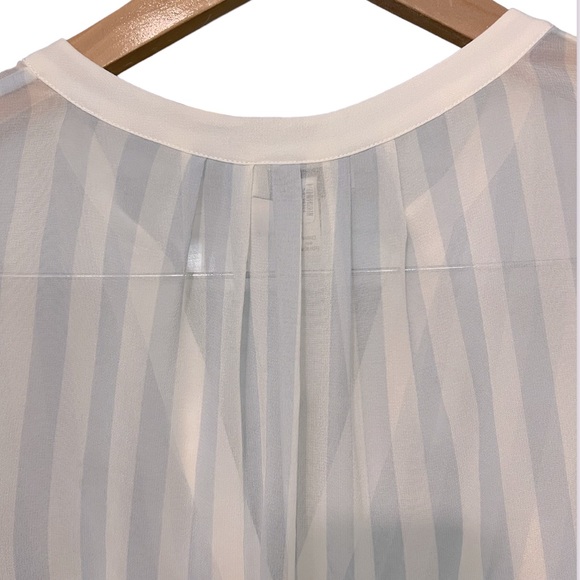 Joie sheer 100% silk stripe blouse. - Picture 3 of 6